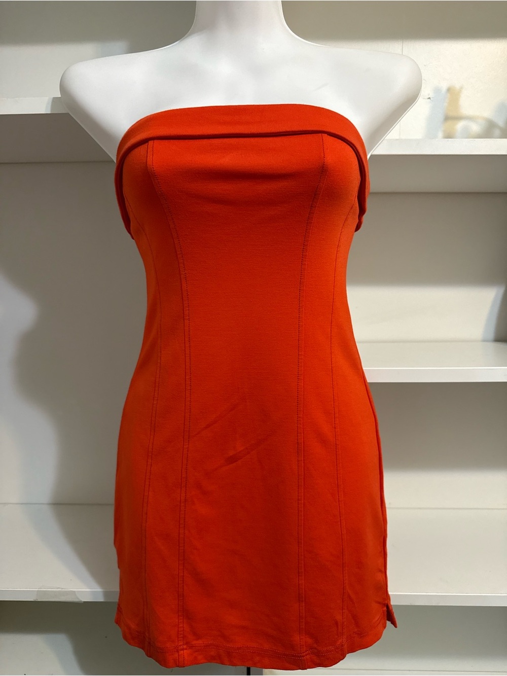 URBAN OUTFITTERS ORANGE STRAPLESS DRESS SP - Picture 5 of 10